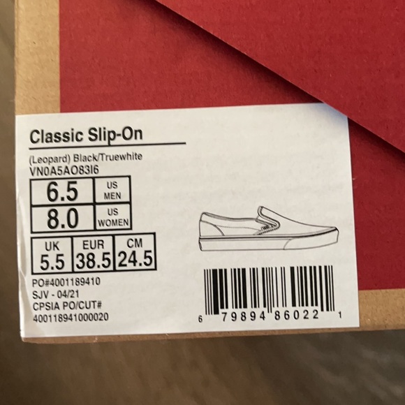 Classic Slip-On Vans in Leopard 🐆 NEW - Picture 12 of 17